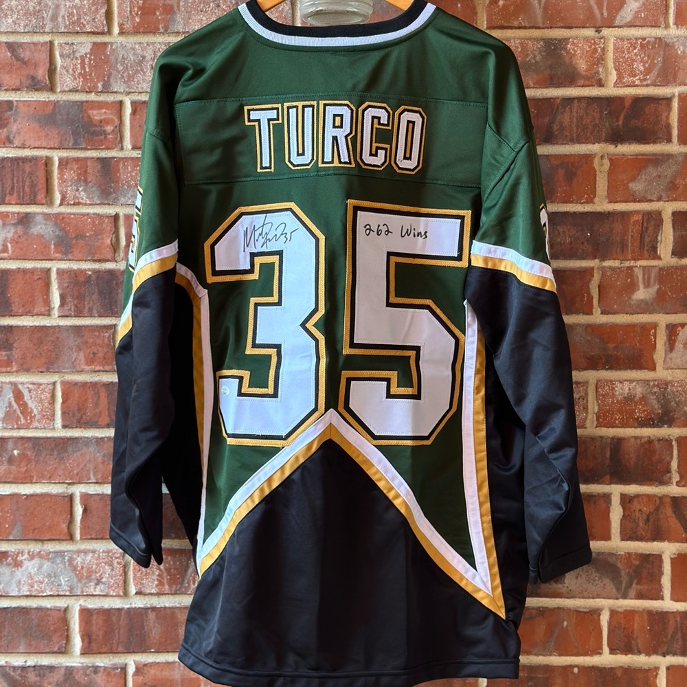 Marty Turco Signed “262 WINS”  Dallas Stars Jersey JSA Authenticated